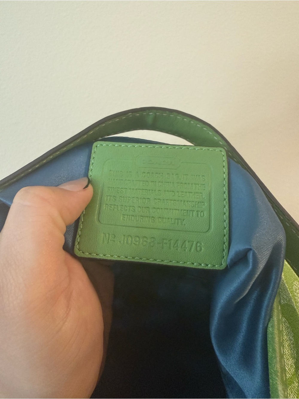Coach Green Signature Canvas Hobo with Center Stripe - Picture 5 of 5